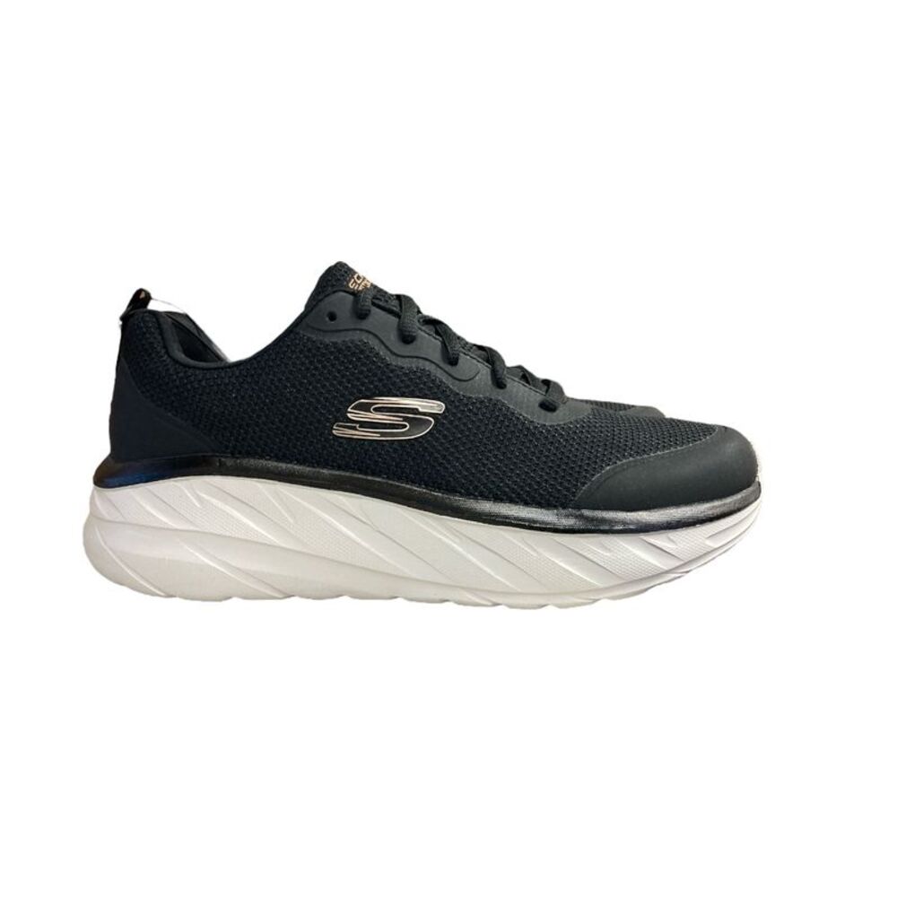 Black/White - Skechers Ladies Premium Cushion Air-Cooled Memory Foam D'Lux Ultra